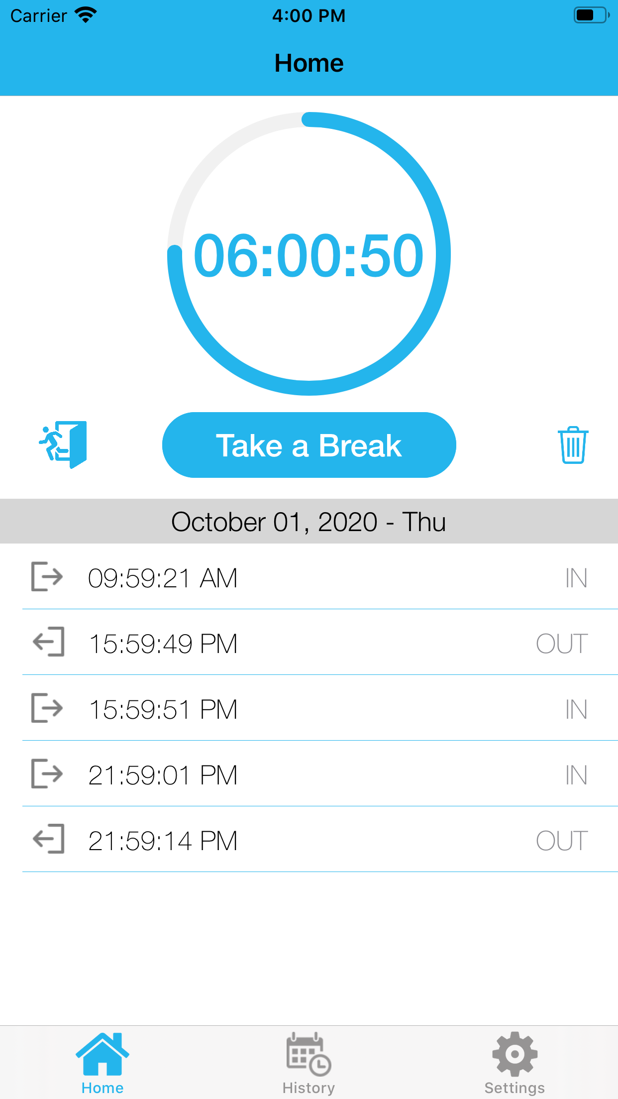 TimeTracking App Screenshot